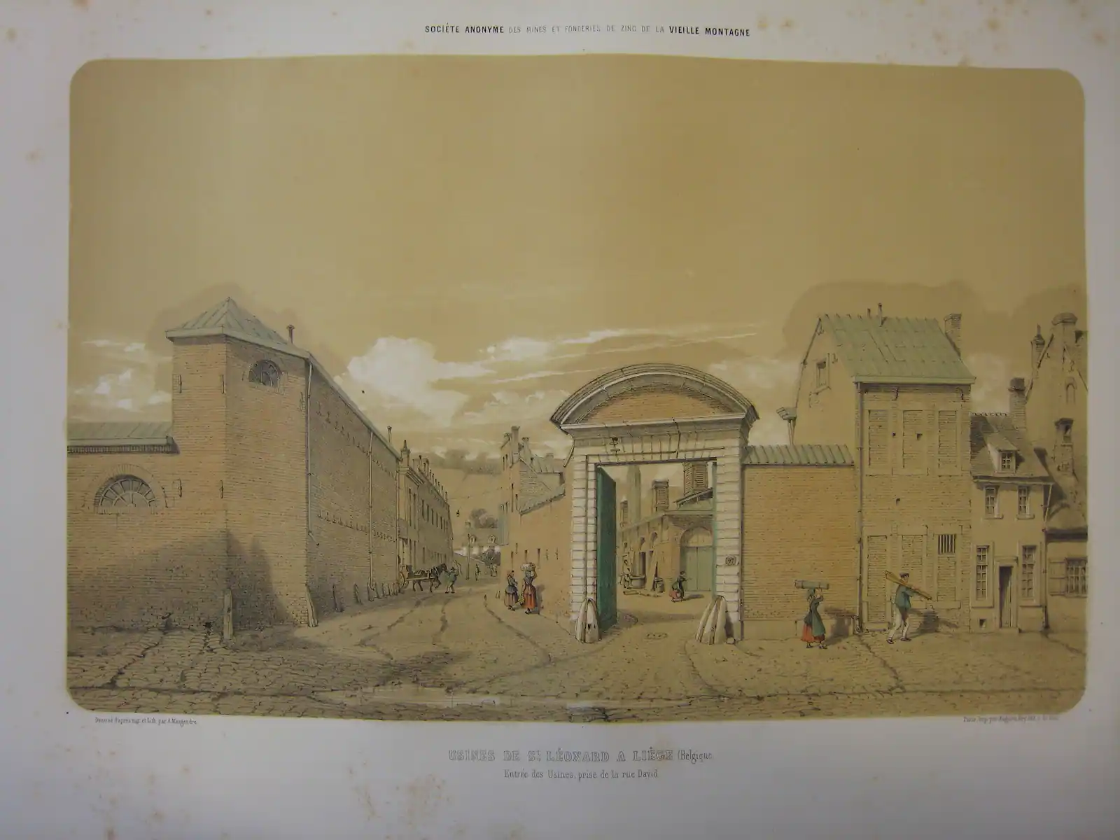 Vue ancienne de l’usine de Saint-Léonard à Liège